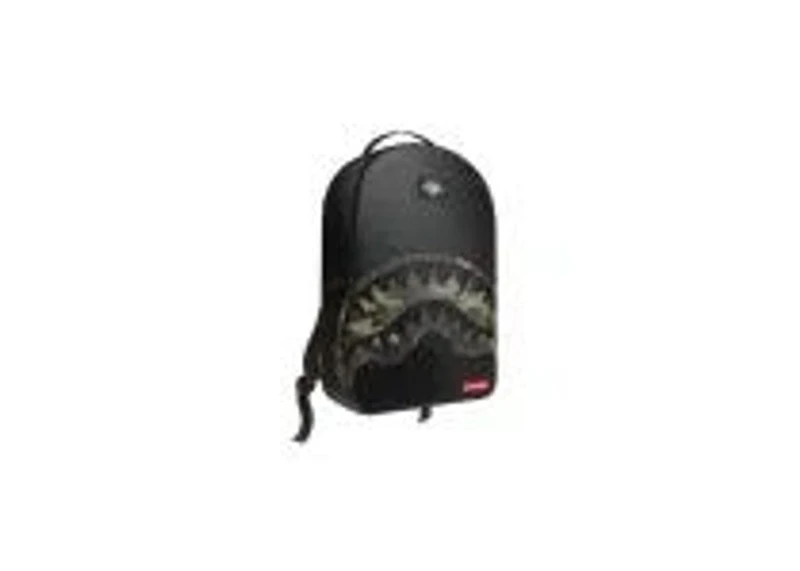 Shark Cental Black Nylon Camo Embossed Shark Backpack