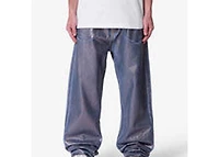 MNML Ultra Baggy Chrome Sprayed Denim - Blue/Silver