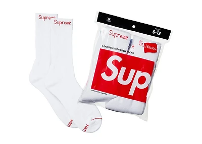Supreme Hanes Crew Socks (4 Pack