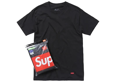 Supreme Hanes Tagless Tees (3 Pack) Black