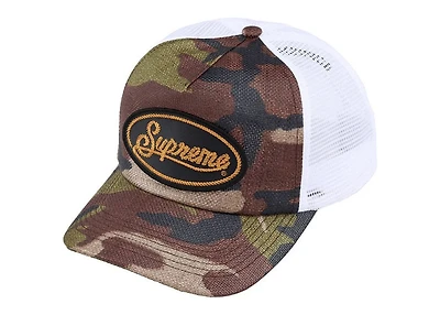 Supreme Raffia Mesh Back 5-Panel Hat Woodland Camo