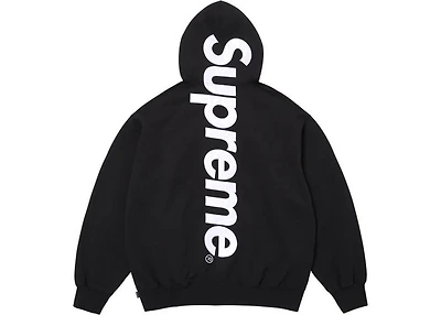 Supreme Satin Applique Hooded Sweatshirt (SS26) Black