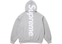 Supreme Satin Applique Hooded Sweatshirt (SS26) Heather Grey