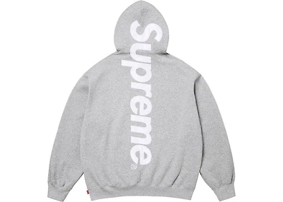 Supreme Satin Applique Hooded Sweatshirt (SS26) Heather Grey