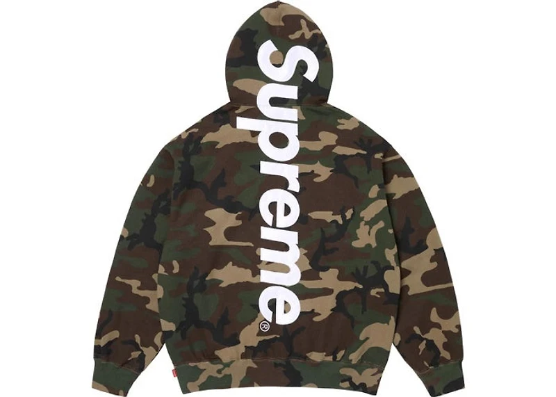 Supreme Satin Applique Hooded Sweatshirt (SS26) Woodland Camo