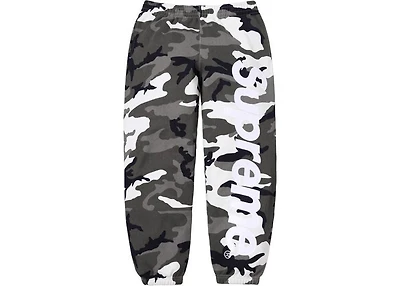 Supreme Satin Applique Sweatpant (SS26) Snow Camo