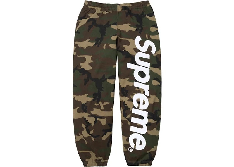 Supreme Satin Applique Sweatpant (SS26) Woodland Camo