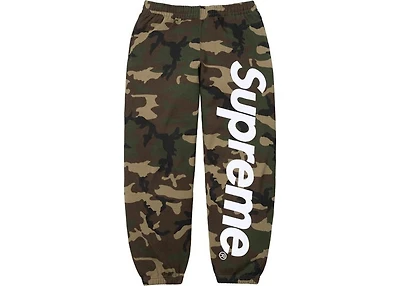 Supreme Satin Applique Sweatpant (SS26) Woodland Camo