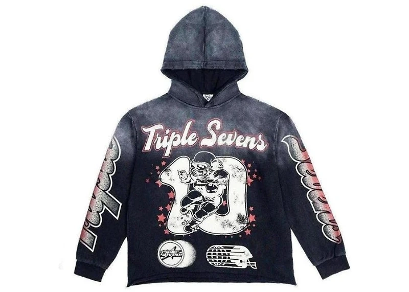 Triple Sevens All Star Hoodie Washed Black