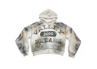 Vale Spiral Zip Up Hoodie Ash Grey