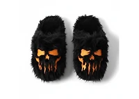 Warren Lotas Furry Skull Slippers Black