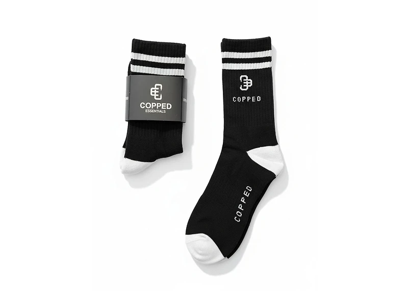 Copped Black / White Mid Socks 3-Pack