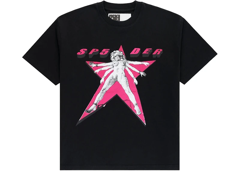 Sp5der Star Girl Tee Black