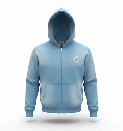 COPPED Zip-Up Hoodie Light Blue