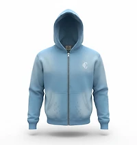 COPPED Zip-Up Hoodie Light Blue