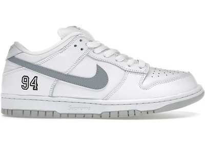 Nike SB Dunk Low Supreme 94 White Metallic Silver