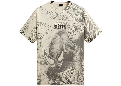 Kith x Marvel Spiderman All-Over Printed Vintage Tee Black