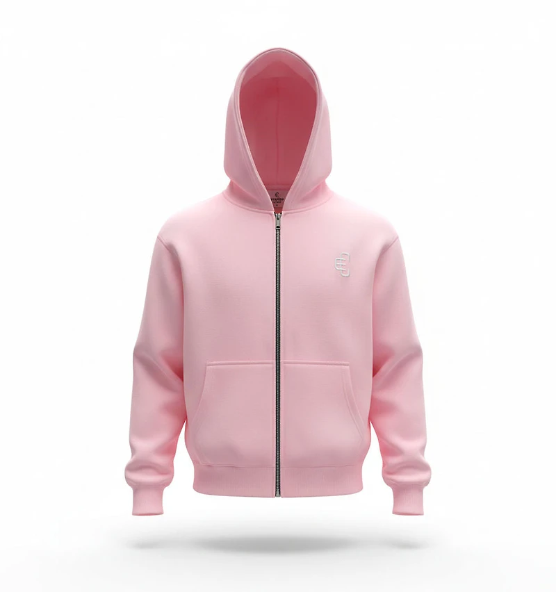 COPPED Zip-Up Hoodie Light Pink