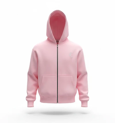COPPED Zip-Up Hoodie Light Pink