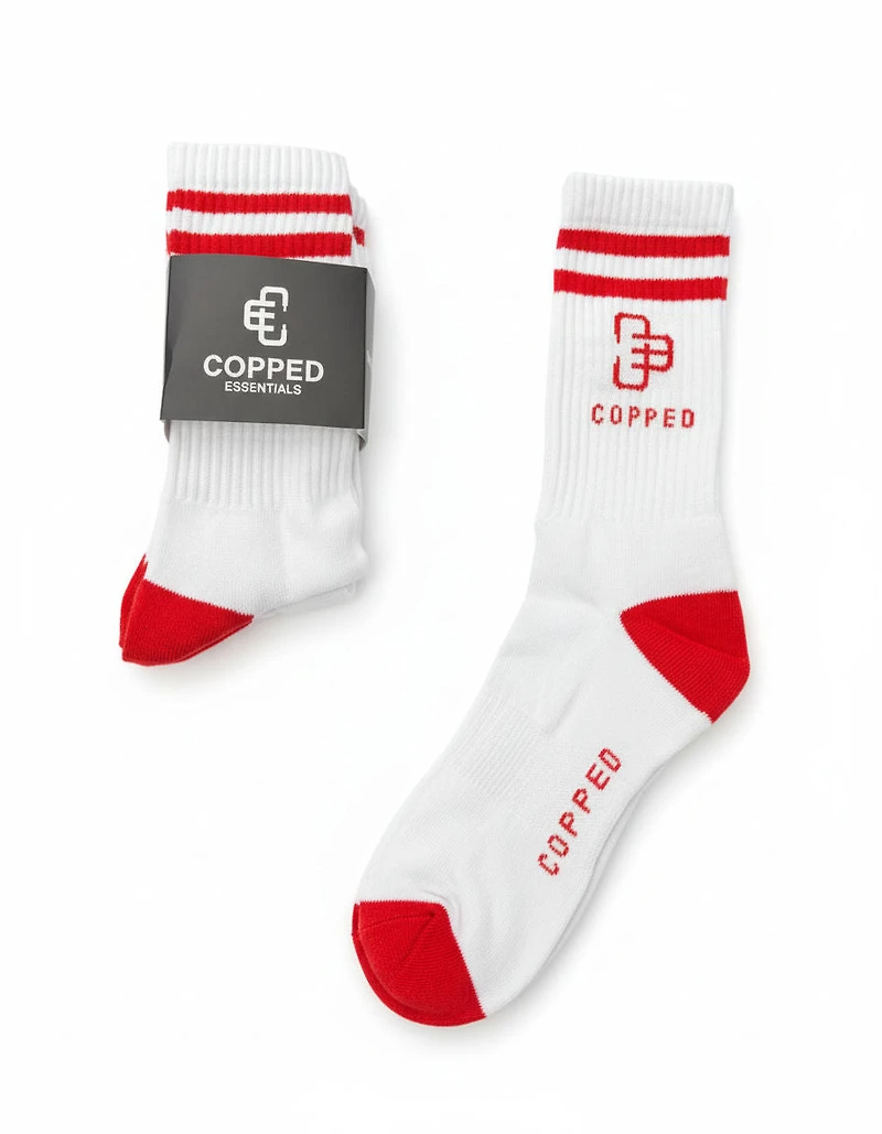 Copped White / Red Mid Socks 3-Pack