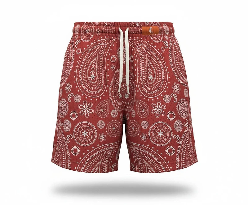 Copped Shorts Paisley Garnet