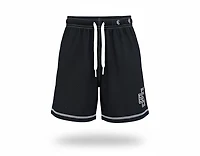 Copped Contrast Mesh Shorts "Black"