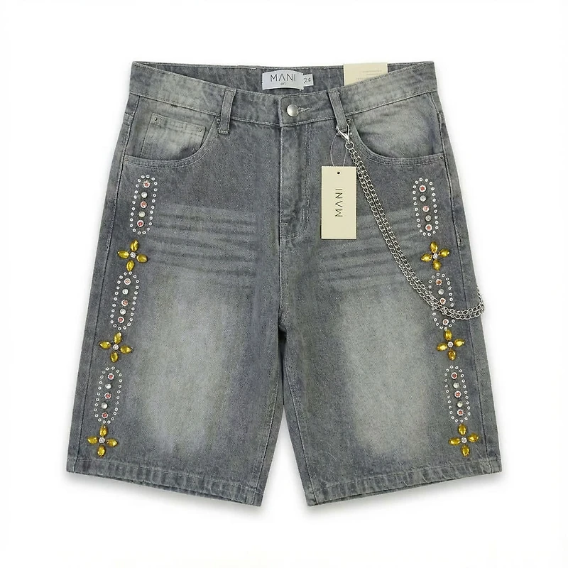 Mani Solar Bloom Denim Shorts