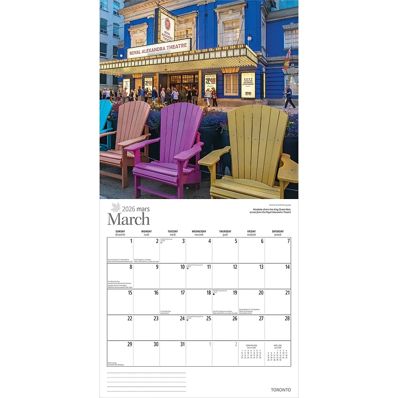 Toronto 2026 Wall Calendar