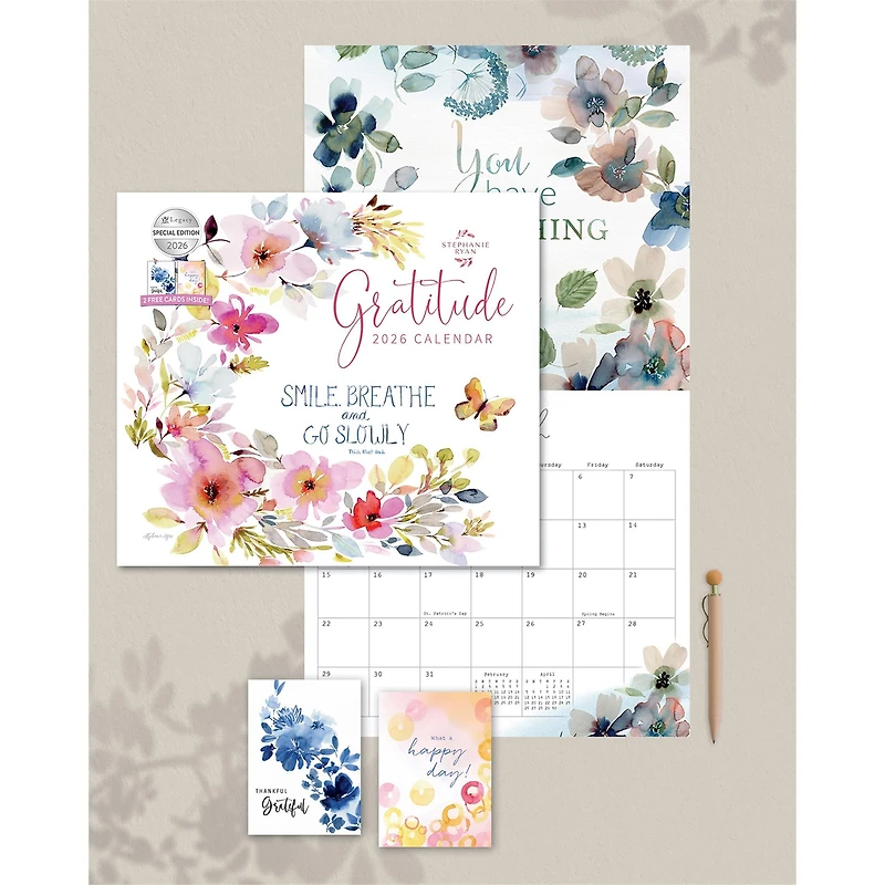 Gratitude 2026 Deluxe Special Edition Wall Calendar with Cards