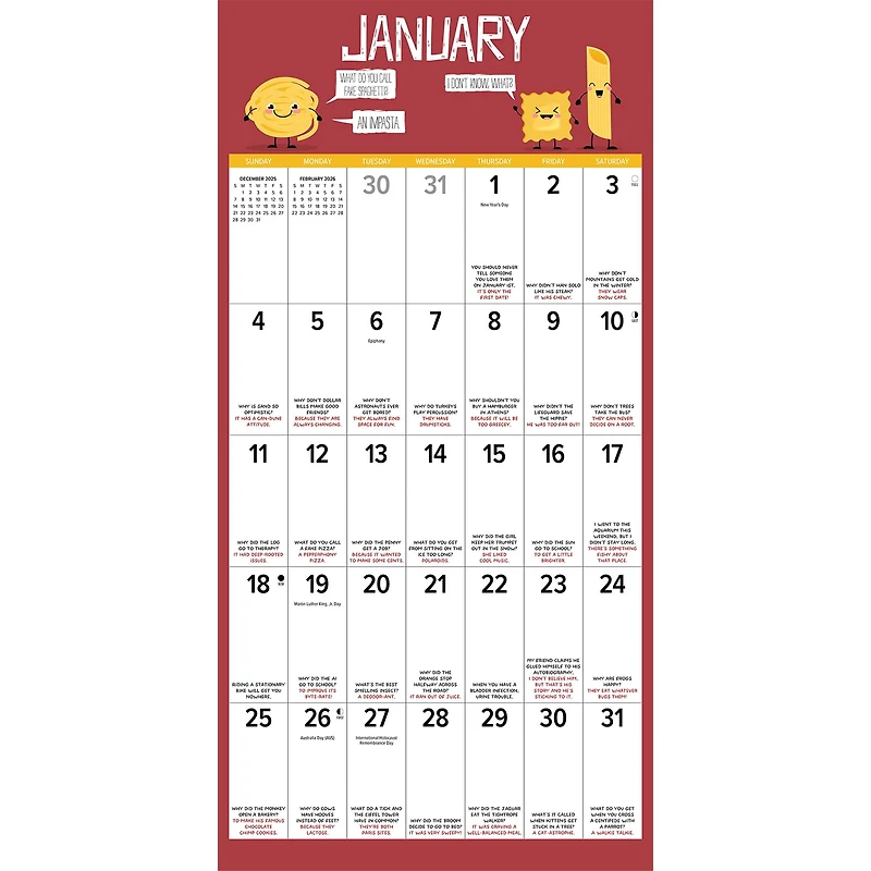 Bad Dad Jokes 2026 Wall Calendar