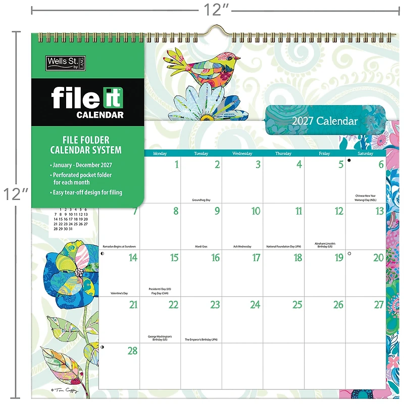 Ladybird File-It 2027 Wall Calendar