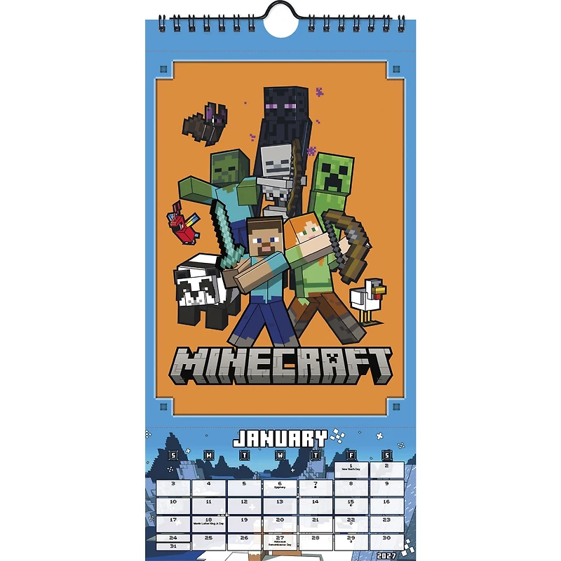Minecraft Mini Poster 2027 Slim Calendar