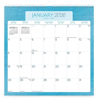 Seaside Currents 2026 Wall Calendar