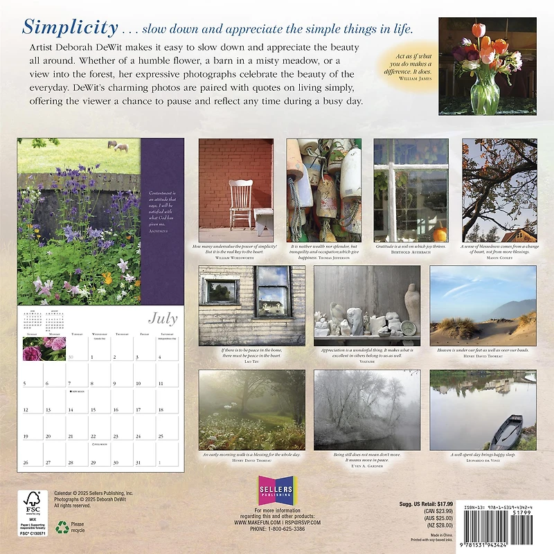 Simplicity 2026 Wall Calendar