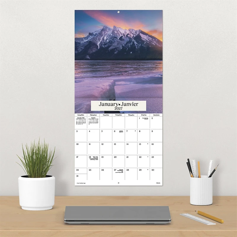 Canadian Landscapes / Paysages du Canada 2027 Wall Calendar - Online Only