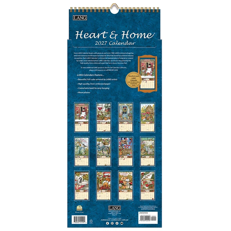 Heart and Home 2027 Slim Calendar