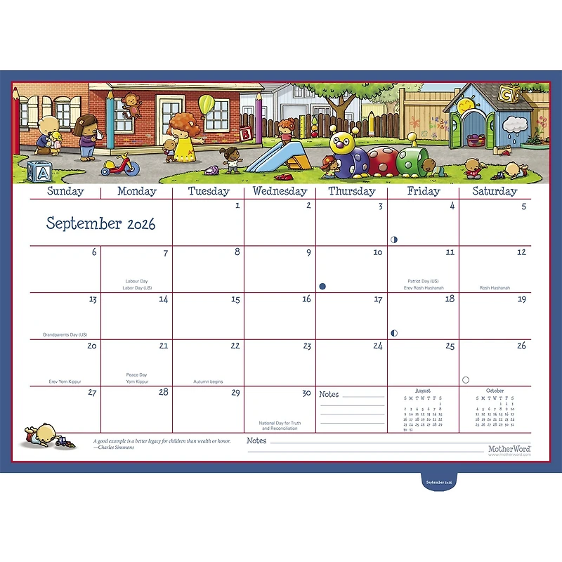 Motherword Deluxe English 2025-2026 Wall Calendar