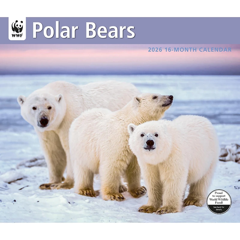 World Wildlife Fund Polar Bears 2026 Wall Calendar