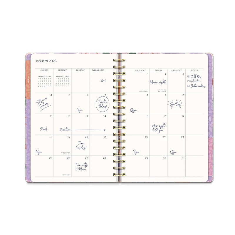Secret Garden Tri-Tab 2025-2026 Engagement Calendar