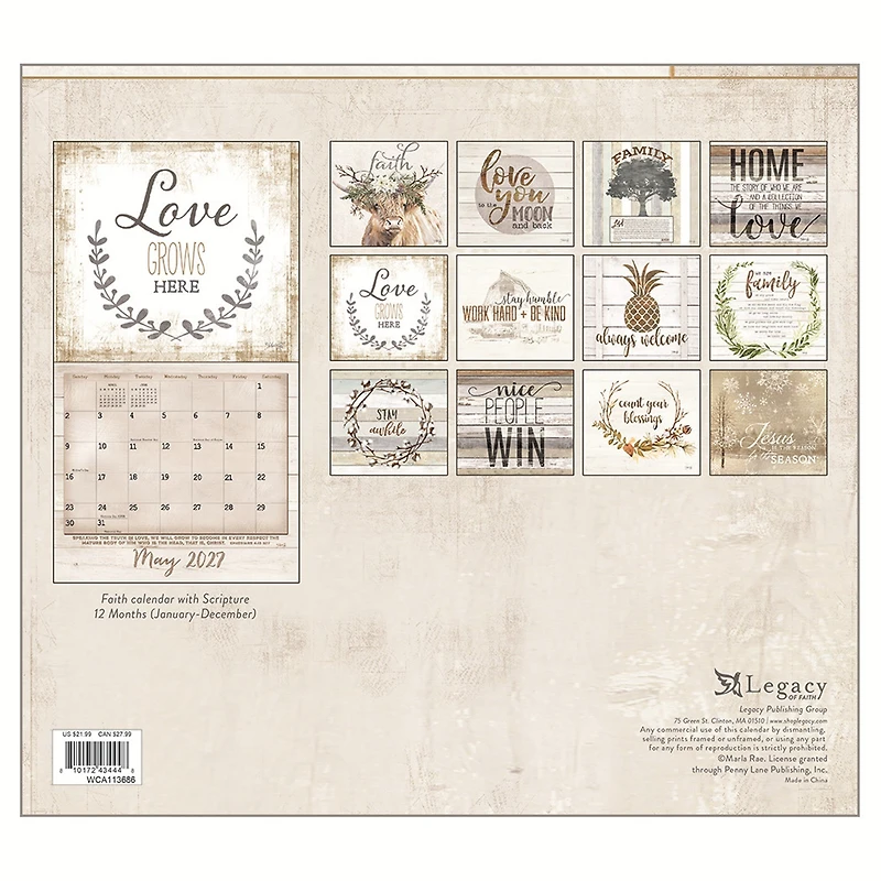 Faith and Family 2027 Wall Calendar - Online Only