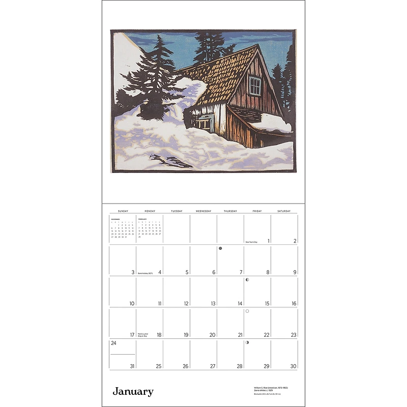 Arts and Crafts Block Prints 2027 Wall Calendar - Online Only
