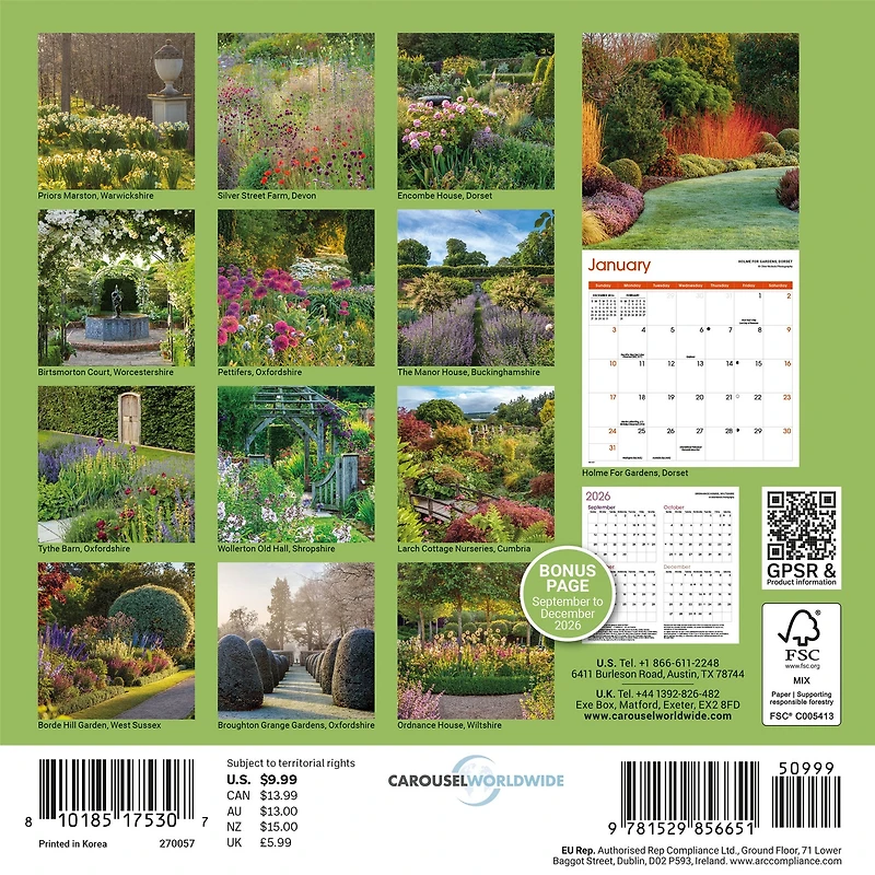 Gardens 2027 Mini Calendar