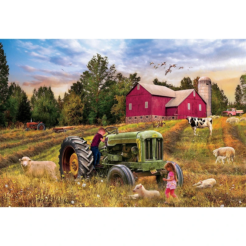 Tractor 550 Piece Puzzle in Shaped Tin
