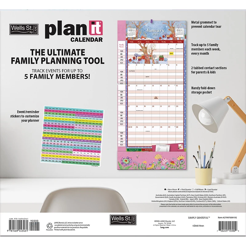 Simply Grateful Plan-It 2027 Wall Calendar - Online Only