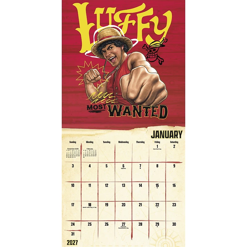 One Piece Season 2 Exclusive with Decal 2027 Wall Calendar