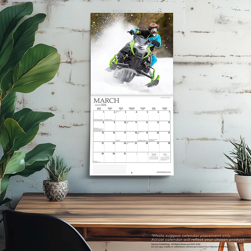 Snowmobiling 2026 Wall Calendar