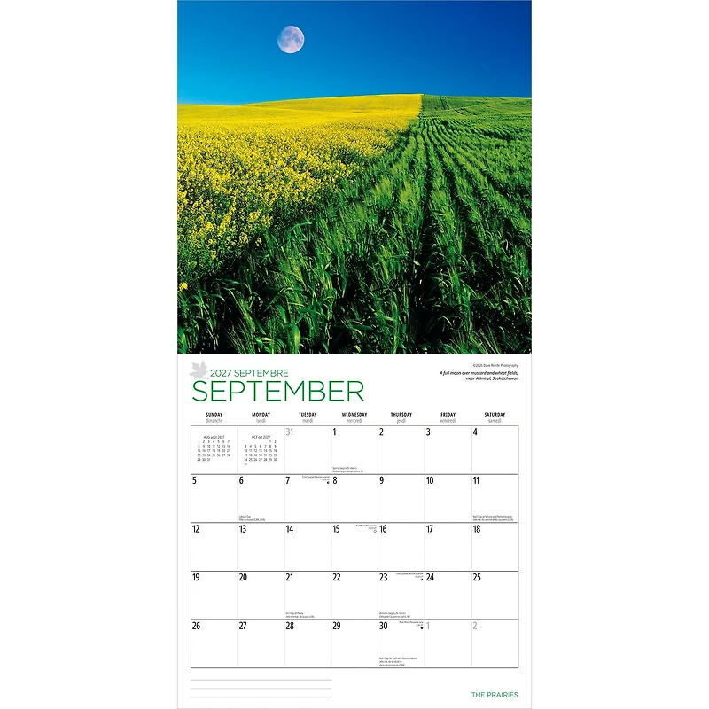 The Prairies 2027 Wall Calendar