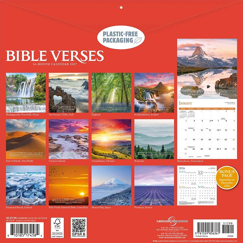 Bible Verses 2027 Wall Calendar
