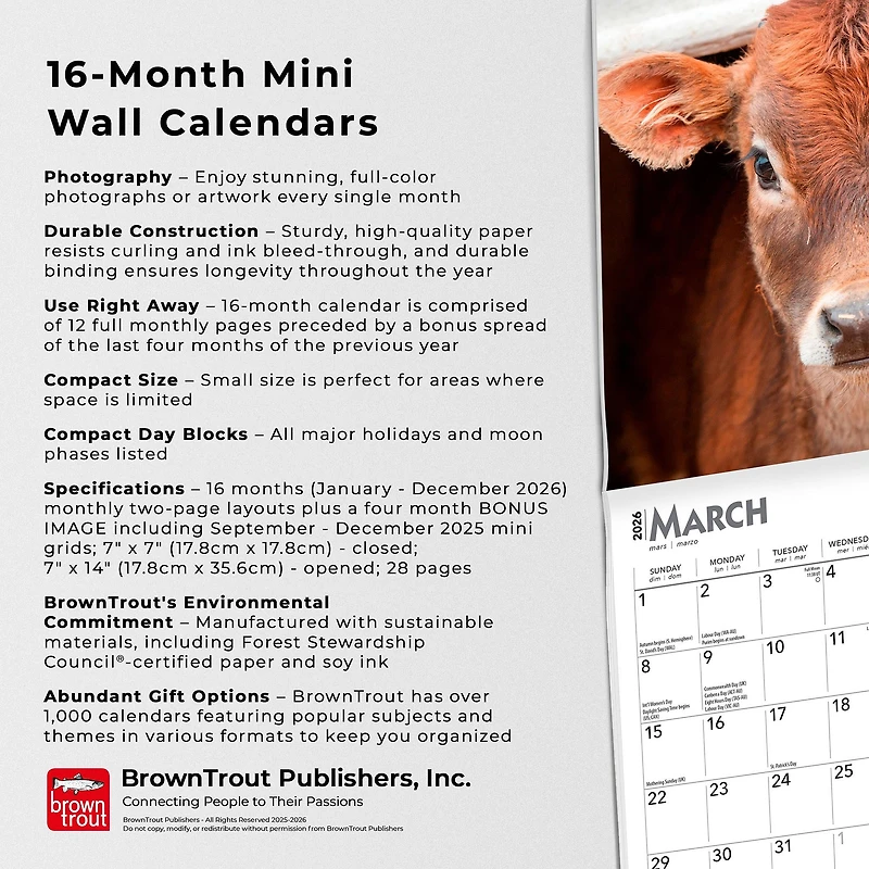Baby Moo Moos 2026 Mini Calendar - Online Only