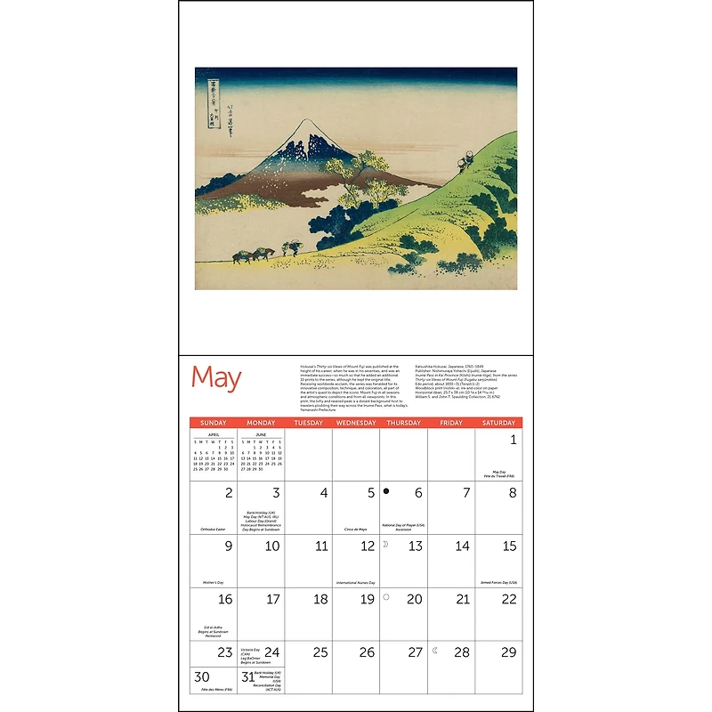 Japanese Woodblocks MFA Boston 2027 Wall Calendar